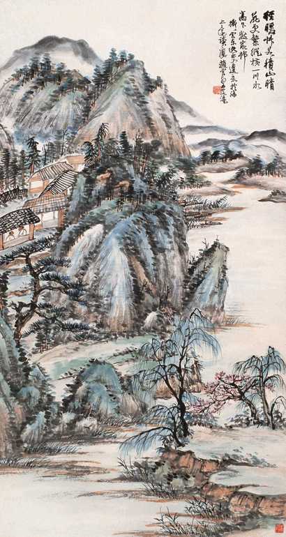 赵云壑 湖山春意 立轴